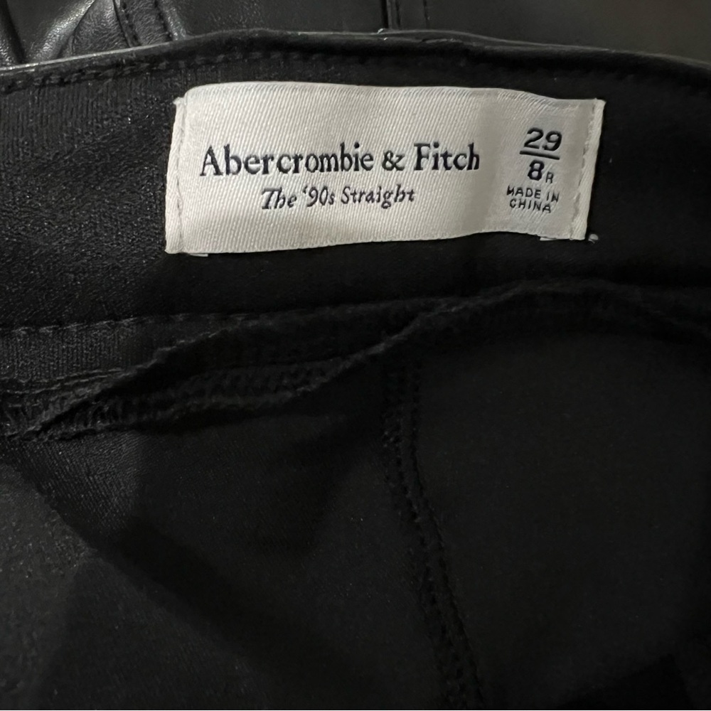 Abercrombie & Fitch Maternity Vegan Leather 90s Straight Pant 29 8 - Picture 6 of 7